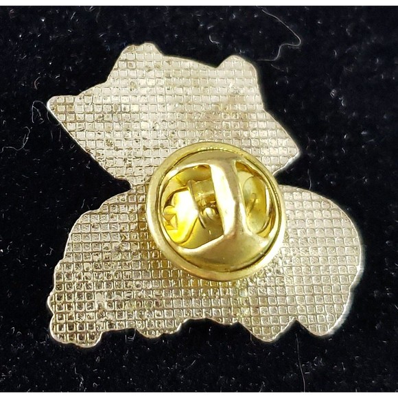 Vintage Unsigned Duck With Hat Walking Among The Flowers Pin, Metal Lapel Pin - Picture 6 of 10